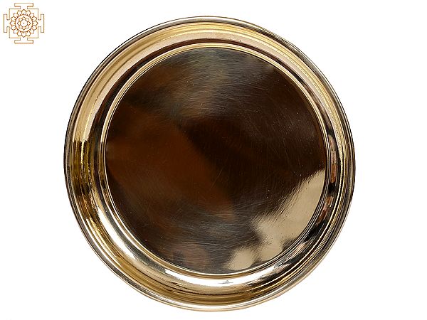 7" Brass Plain Plate | Kitchen and Dining Utensils