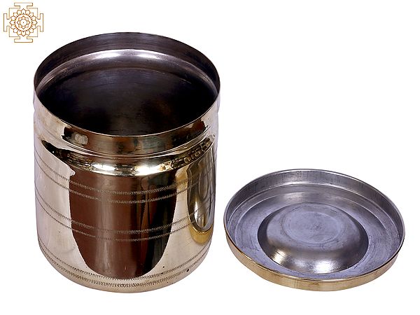 6" Brass Rice Storage Container | Handmade Kitchen Utensils