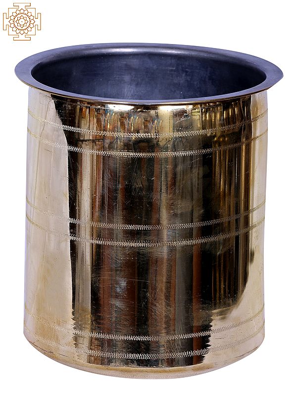 6" Brass Rice Storage Container | Indian Kitchen and Dining Utensils