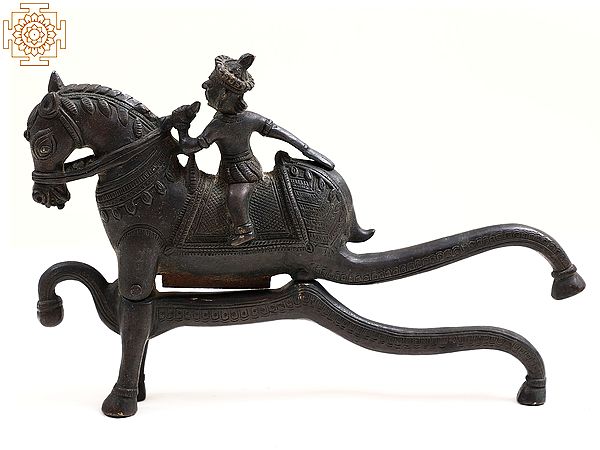 11" Man Riding Horse Nutcracker (Vintage Collectible)