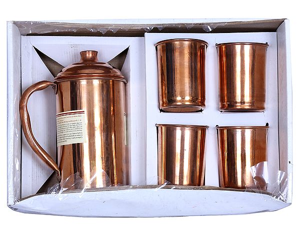 15" Copper Jug Set (4 Glasses)
