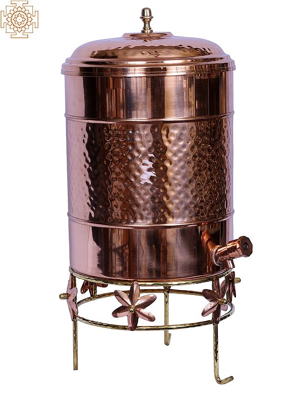 18" Copper Tank With Stand