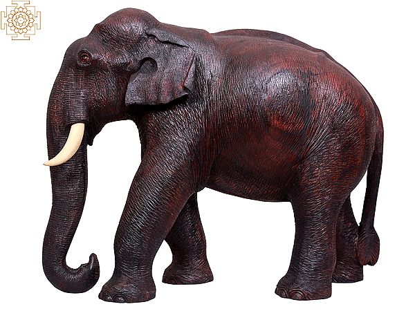 20" Wooden Skinned Elephant