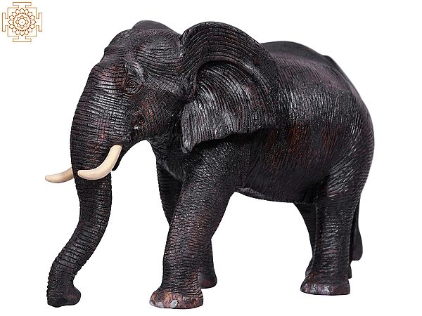 12" Wooden African Elephant