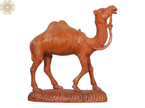 11" Wooden Decorative Camel Figurine