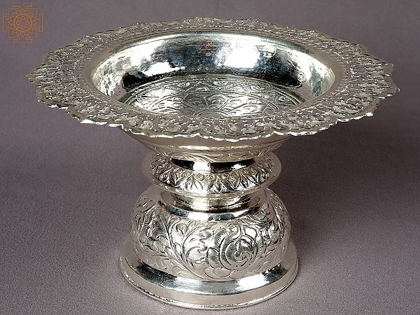 Silver Fruit Bowl with Stand
