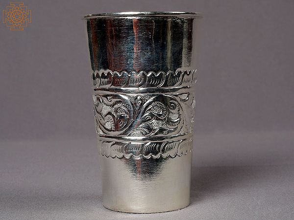 4" Silver Glass From Nepal