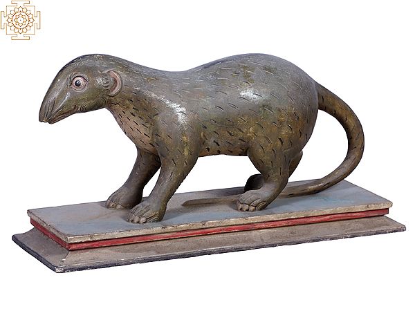26" Wooden Mongoose Figurine | Animal Statues