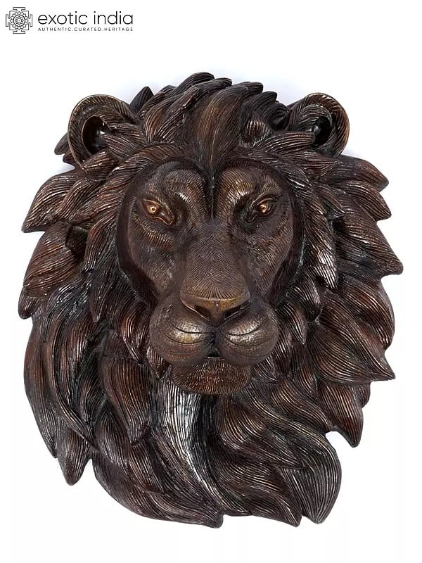 Brass Lion Face Wall Hanging | Home Decor