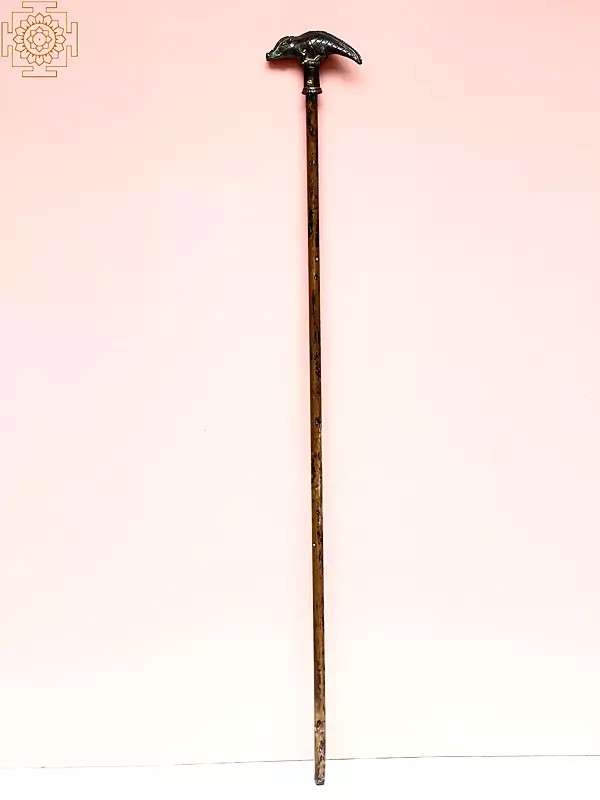 Cane with Crocodile Handle (Brass with Copper)