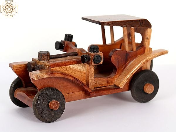 7" Decorative Wooden Toy Car | Unique Home Decor