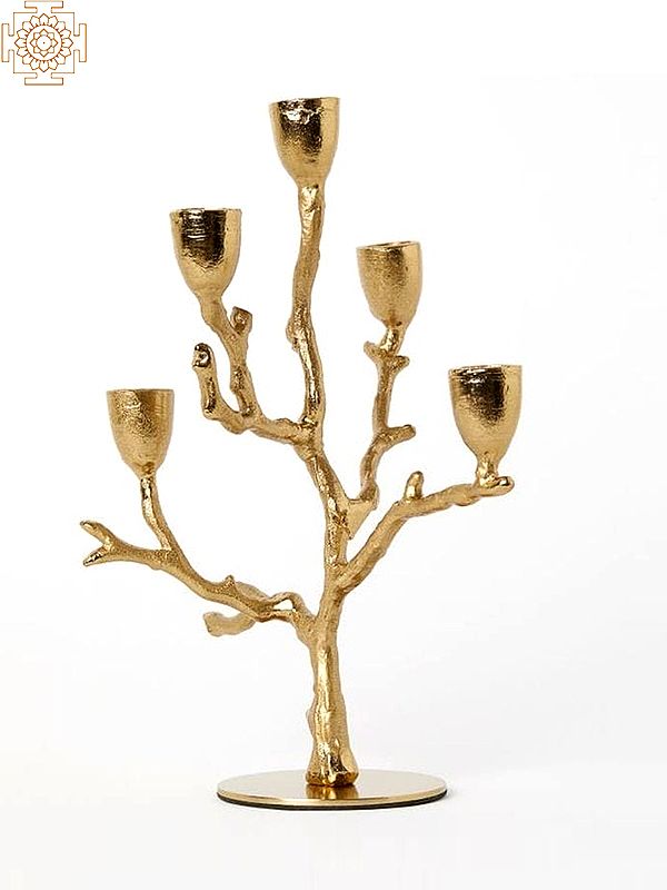 Tree Candle Stand In Brass