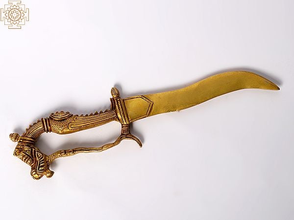 9" Brass Makar Yali Design Dagger
