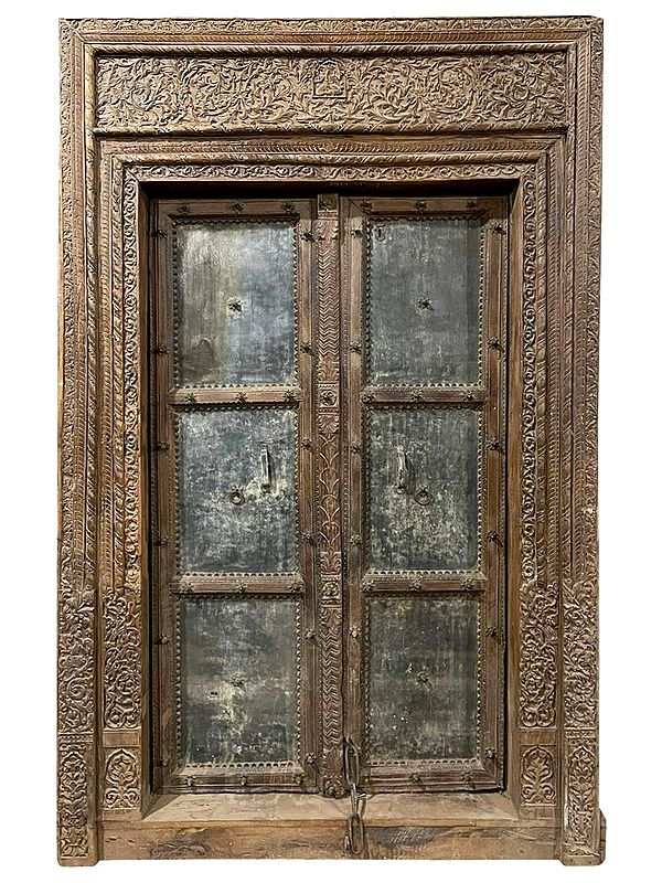 90" Large Old Solid Recycle Wood Door | Vintage Door