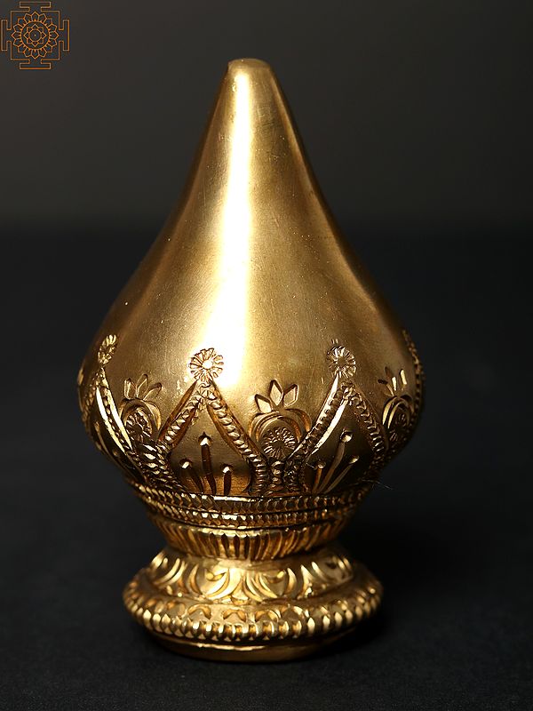 3" Small Brass Decorative Coconut Kalash | Home Decor