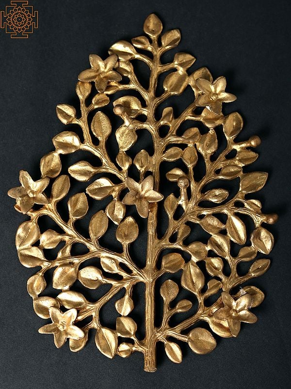 Brass Leaf-Shaped Tree | Wall Decor