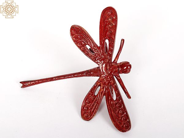 4" Brass Hand-Painted Dragonfly | Wall Decor