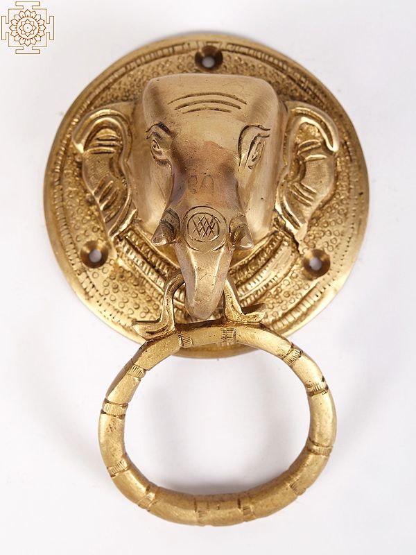 Elephant Head Door Knocker in Brass