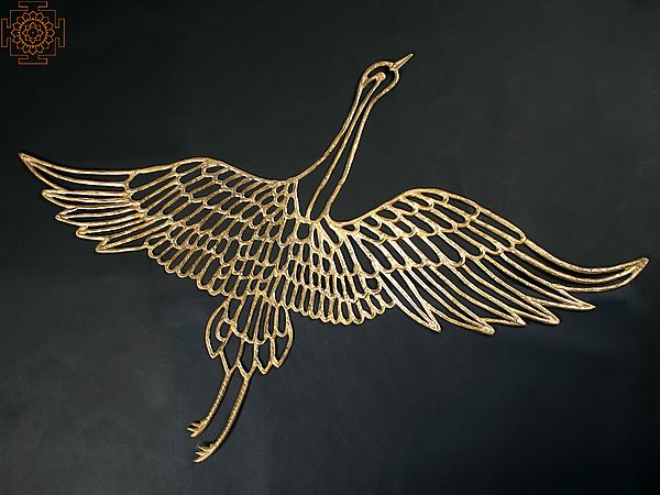 Wall Hanging Crane made in Brass
