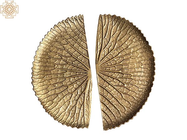 10" Brass Leaf Design Door Handle (Pair)