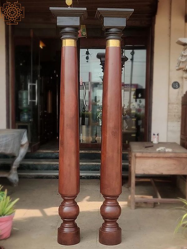 87" Furnished Jackwood Pillar | Pair