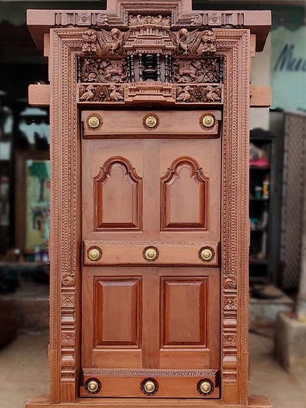102" Premium Quality TeakWood Crafted & Decorated Door