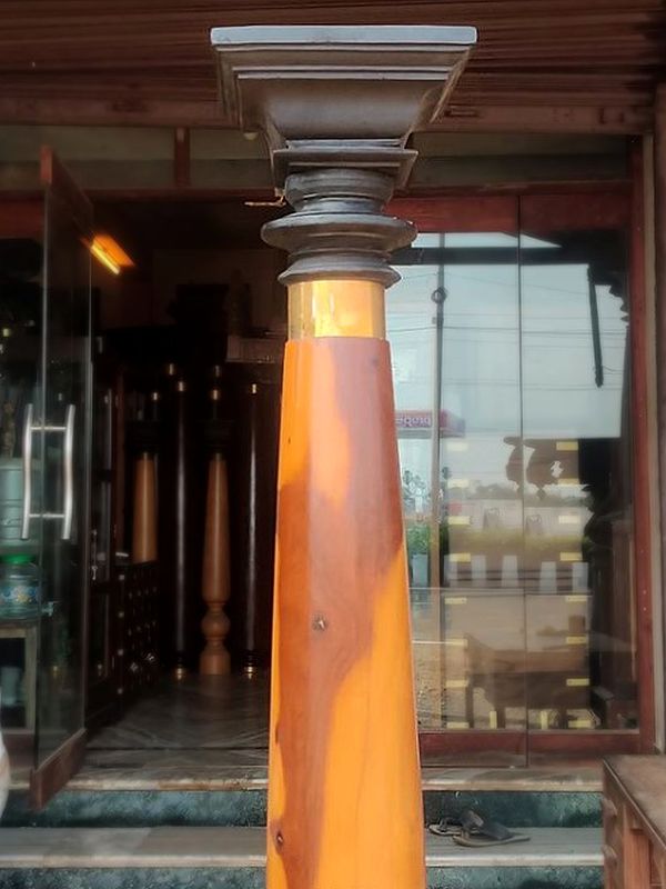 77" Plywood Pillar One Piece Exotic India Art
