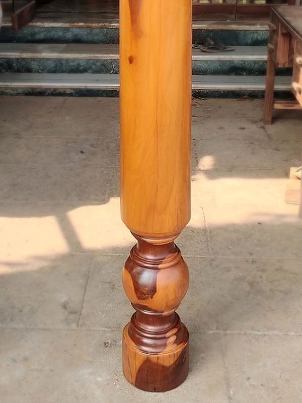 77" Plywood Pillar One Piece Exotic India Art