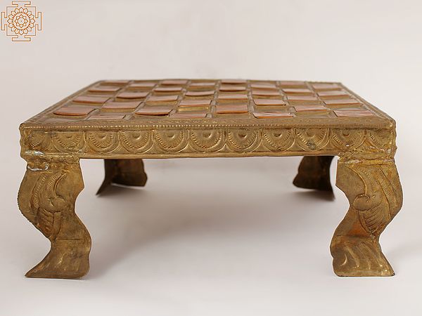 5" Vintage Chess Chowki | Copper With Bronze