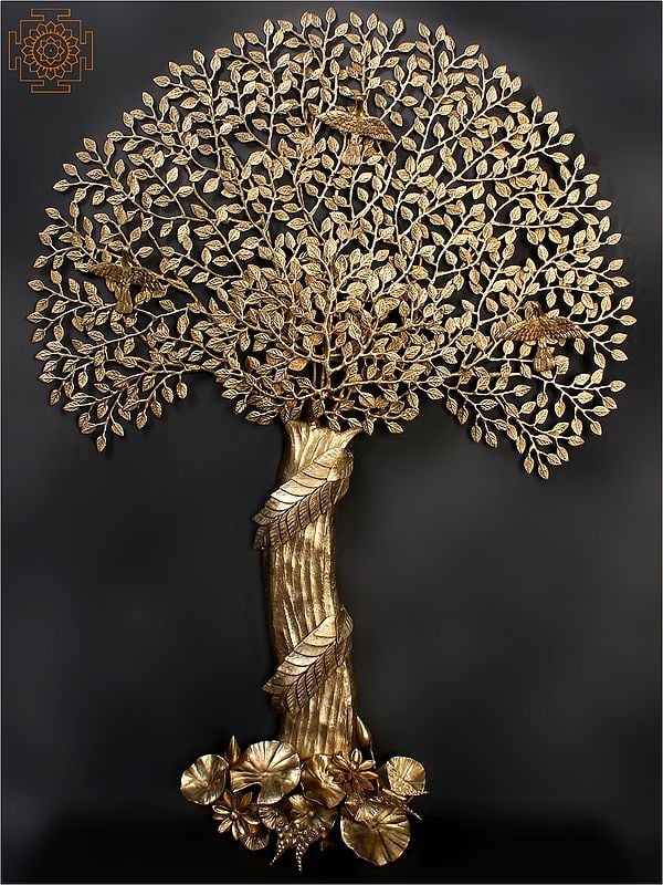 47" Large Wall Hanging Designer Tree of Life in Brass | Made In India