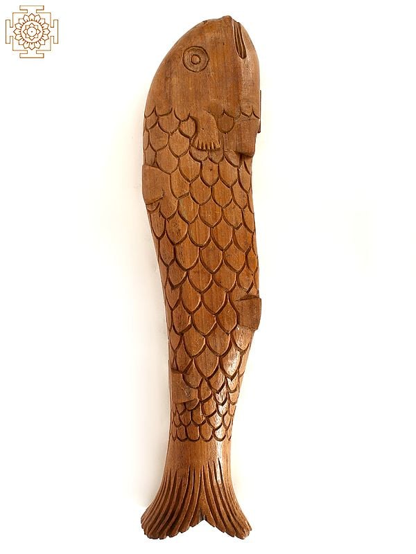 18" Wooden Fish Shaped Pallanguzhi | Vamana Guntalu | Aliguli Mane | Traditional Game