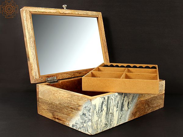 14'' Authentic Wooden Jewelry Box with Mirror