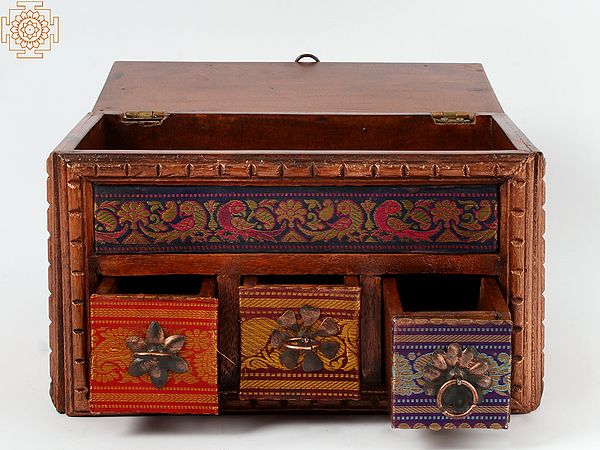 11" Wooden Three Drawers Designer Box
