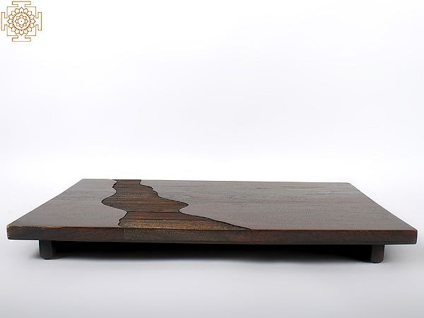 21'' Wood Beaded Platter | Wood | Home Decor
