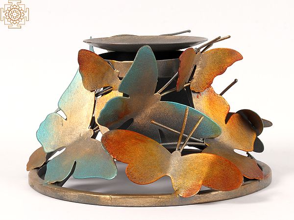 10'' Entangled Butterfly Single Wick Candle Stand | Iron | Home Décor