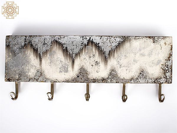 20'' Designer Wall Hanging Hooks Wood and Iron Home Decor