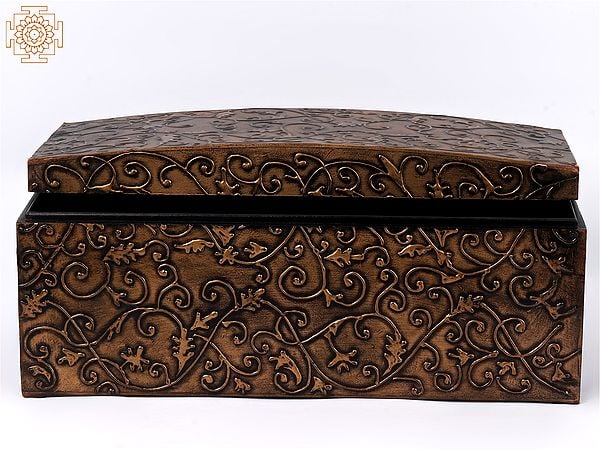 18" Wooden Embossed Designer Rectangular Box