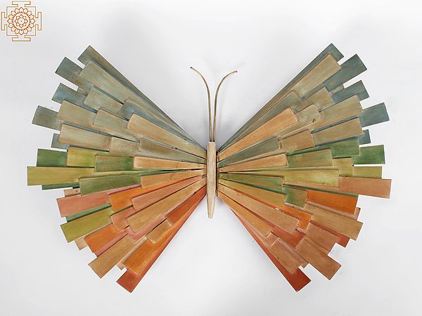 28" Wood and Iron Wall Hanging Butterfly | Home Décor