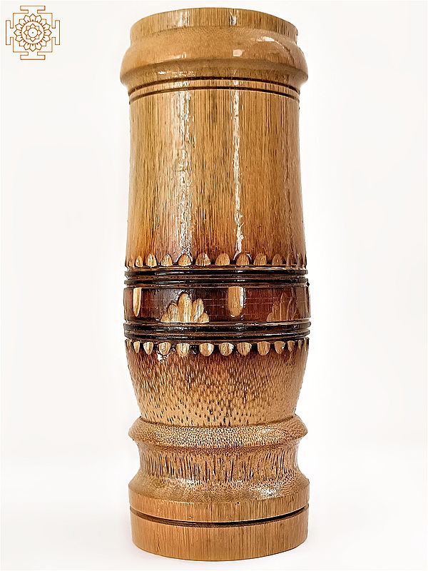 8" Bamboo Handmade Cylindrical Flower Vase