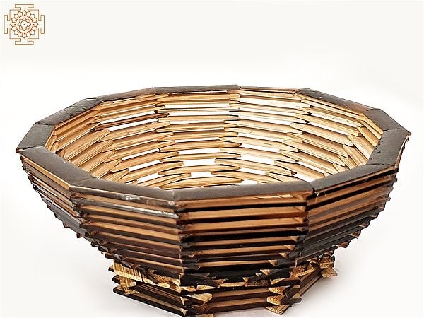 6" Bamboo Handmade Fruit Basket (Tokri)