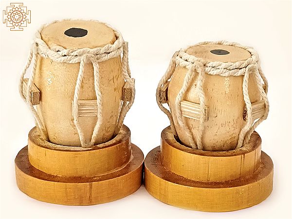 3" Bamboo Handmade Mini Pair of Tabla