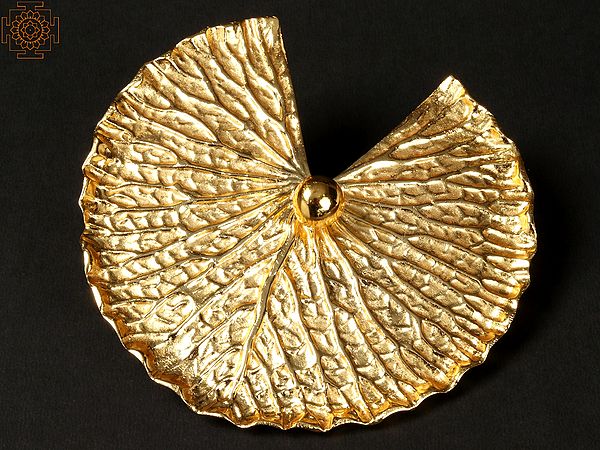 5" Brass with Gold Plated Lotus Leaf | Wall Decor