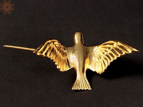 7" Brass with Gold Plated Wall Decor Bird