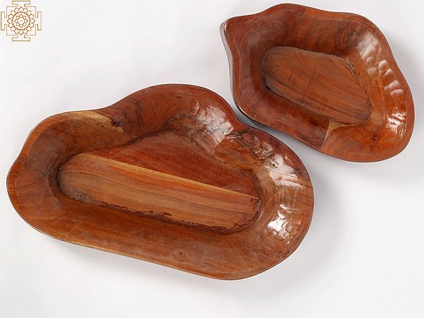 15" Pair of Wooden Tray