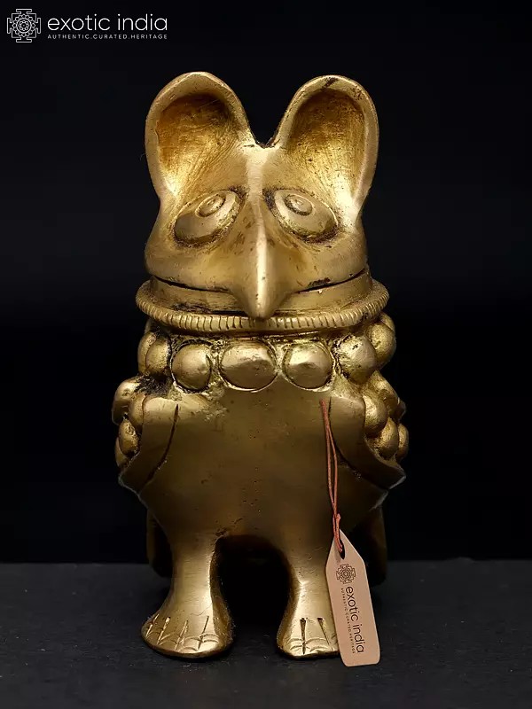 4" Small Brass Owl box