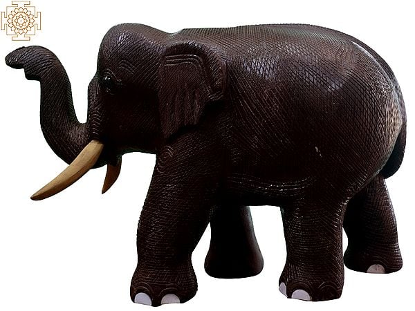 22'' Walking Elephant Statue | Wooden Statue