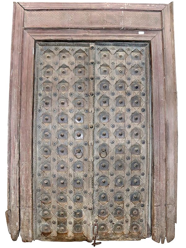 95" Large Wooden Jodhpur Designer Door | Vintage Indian Door