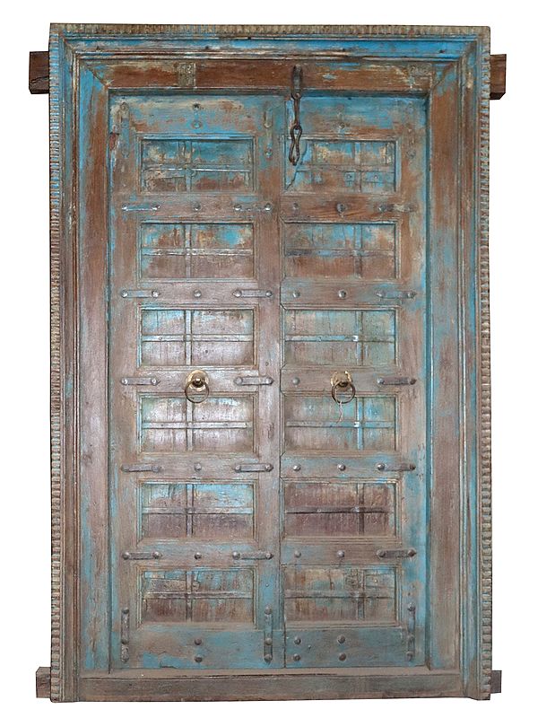 79" Large Old Wooden Door | Vintage Indian Door