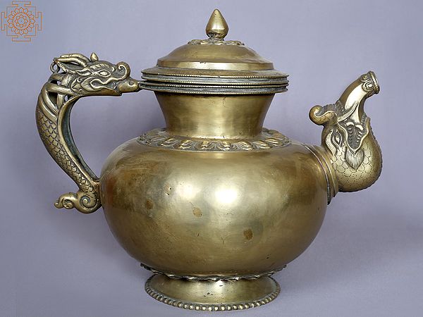 11'' Designer Tea Pot From Nepal | Copper Vessel