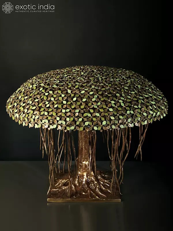 24" Superfine Round Shape Tree in Brass | Home Decor